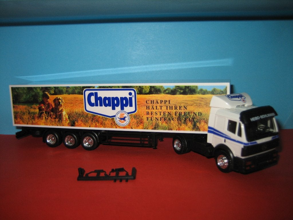 Heibo-Bohlmann  MERCEDES met oplegger  Chappi  Herpa, Ophalen of Verzenden, Zo goed als nieuw, Bus of Vrachtwagen, Herpa