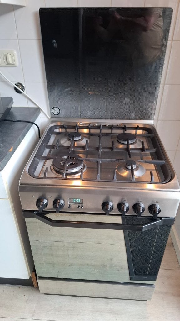 gasfornuis + Electrische oven, Witgoed en Apparatuur, Fornuizen, Ophalen, Gebruikt, 60 cm of meer, 4 kookzones