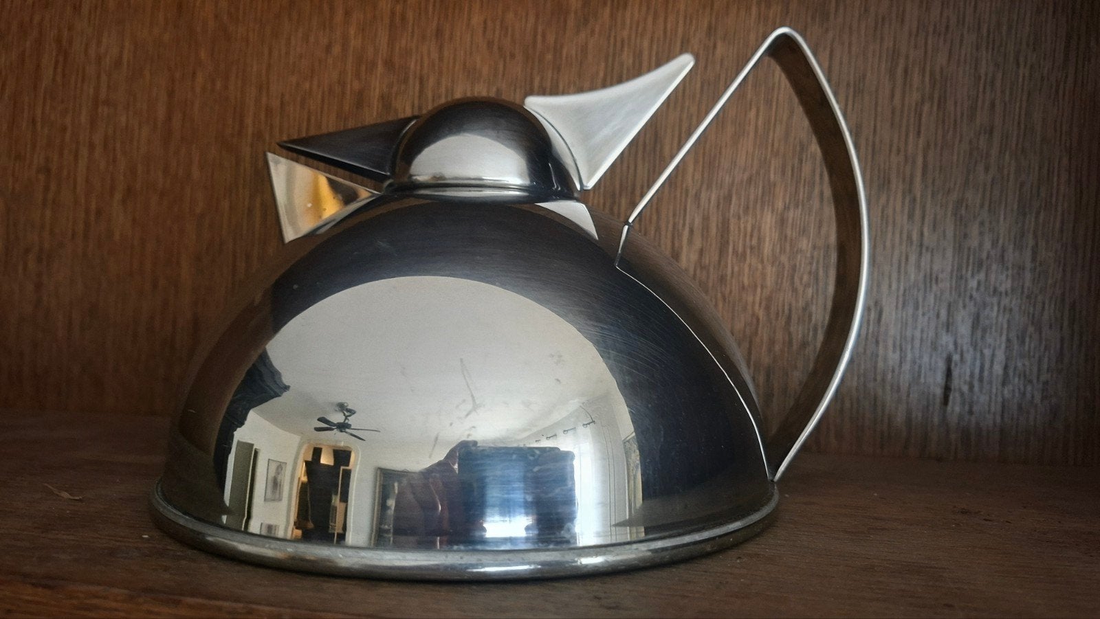 Grote jaren '80 design waterkoker RVS, Witgoed en Apparatuur, Waterkokers, 2 liter of meer, Ophalen of Verzenden, Gebruikt, Rvs