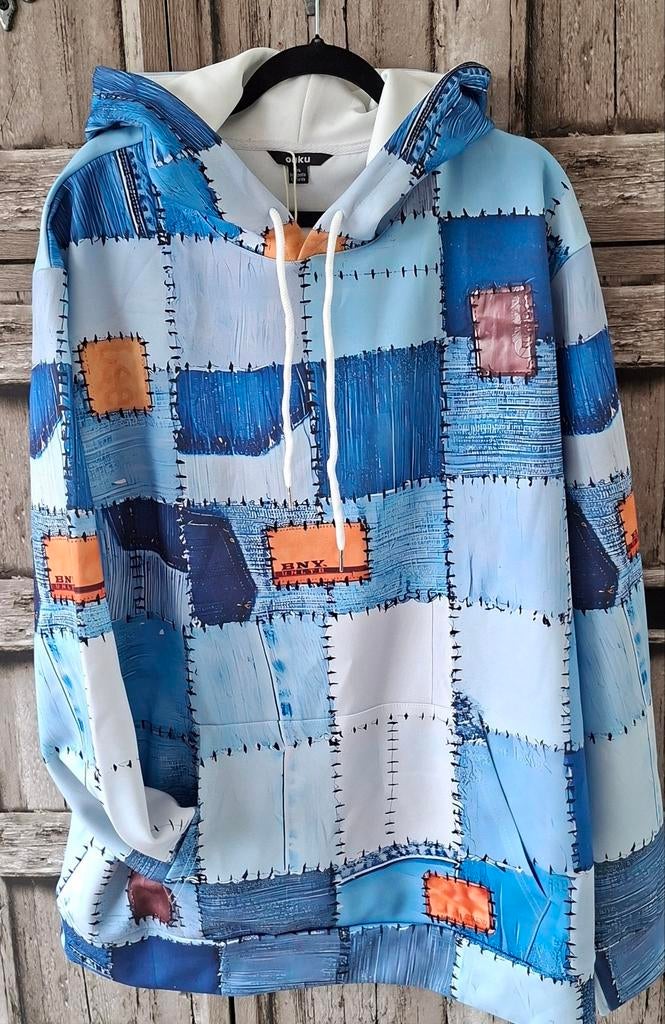 Huispak voor man, blauw patchwork patroon, Ophalen of Verzenden