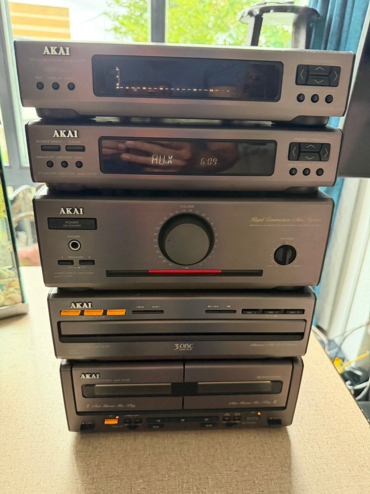 Akai 970-serie  midi set PA-970 EA-770 TP-770 CD-770 HX-970, Audio, Tv en Foto, Stereo-sets, Cassettedeck, Zo goed als nieuw, Akai