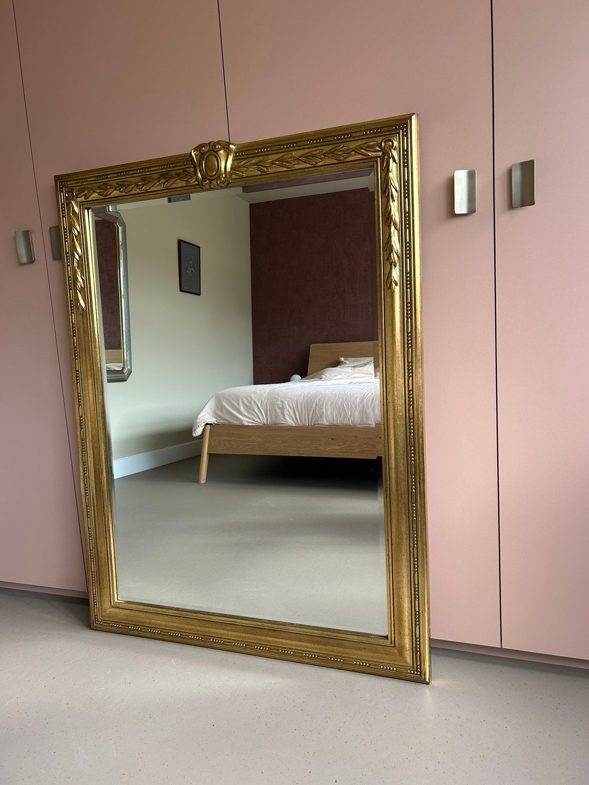 XXL DeKnudt spiegel goud, Ophalen, 100 tot 150 cm, Zo goed als nieuw, 75 tot 100 cm