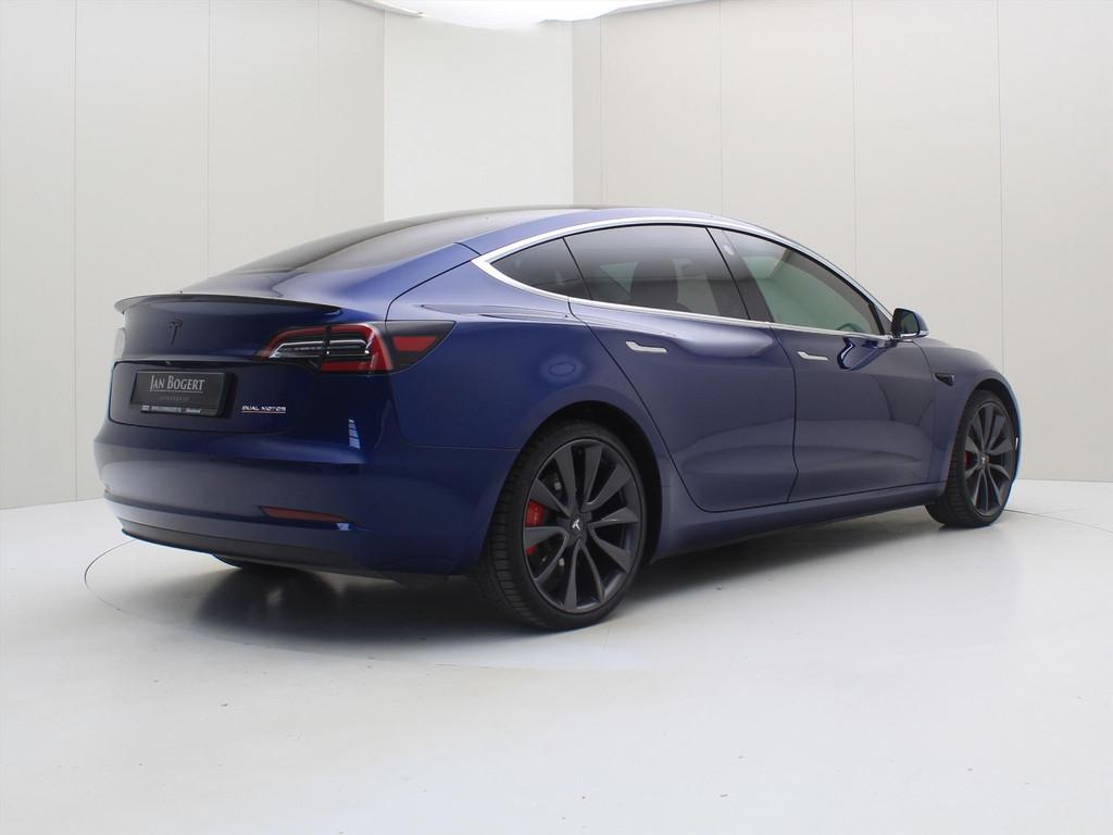 Tesla Model 3 Performance AWD 486pk 75 kWh [ FSD+AUTOPILOT+5, Auto's, Tesla, Automaat, Gebruikt, Zwart, Blauw