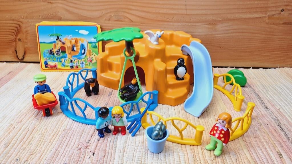 Playmobil 123 set 9377 Dierenpark, Ophalen of Verzenden, Zo goed als nieuw, Complete set