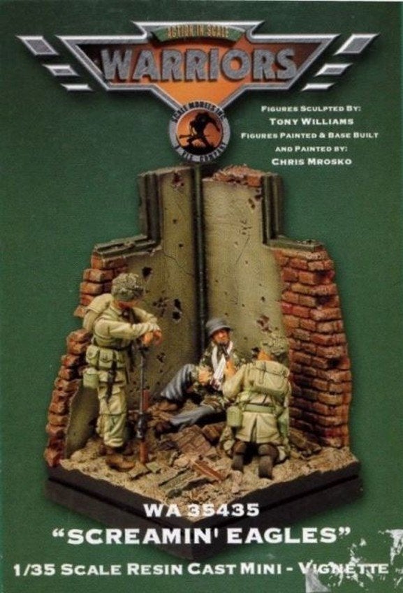 Warriors 1:35 'Screaming Eagles' - resin vignette & 3 fig's, Ophalen of Verzenden, Nieuw, 1:35 tot 1:50, Diorama