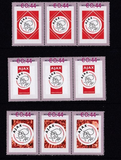 9 x Persoonlijke postzegels Ajax, Ophalen of Verzenden, Postfris