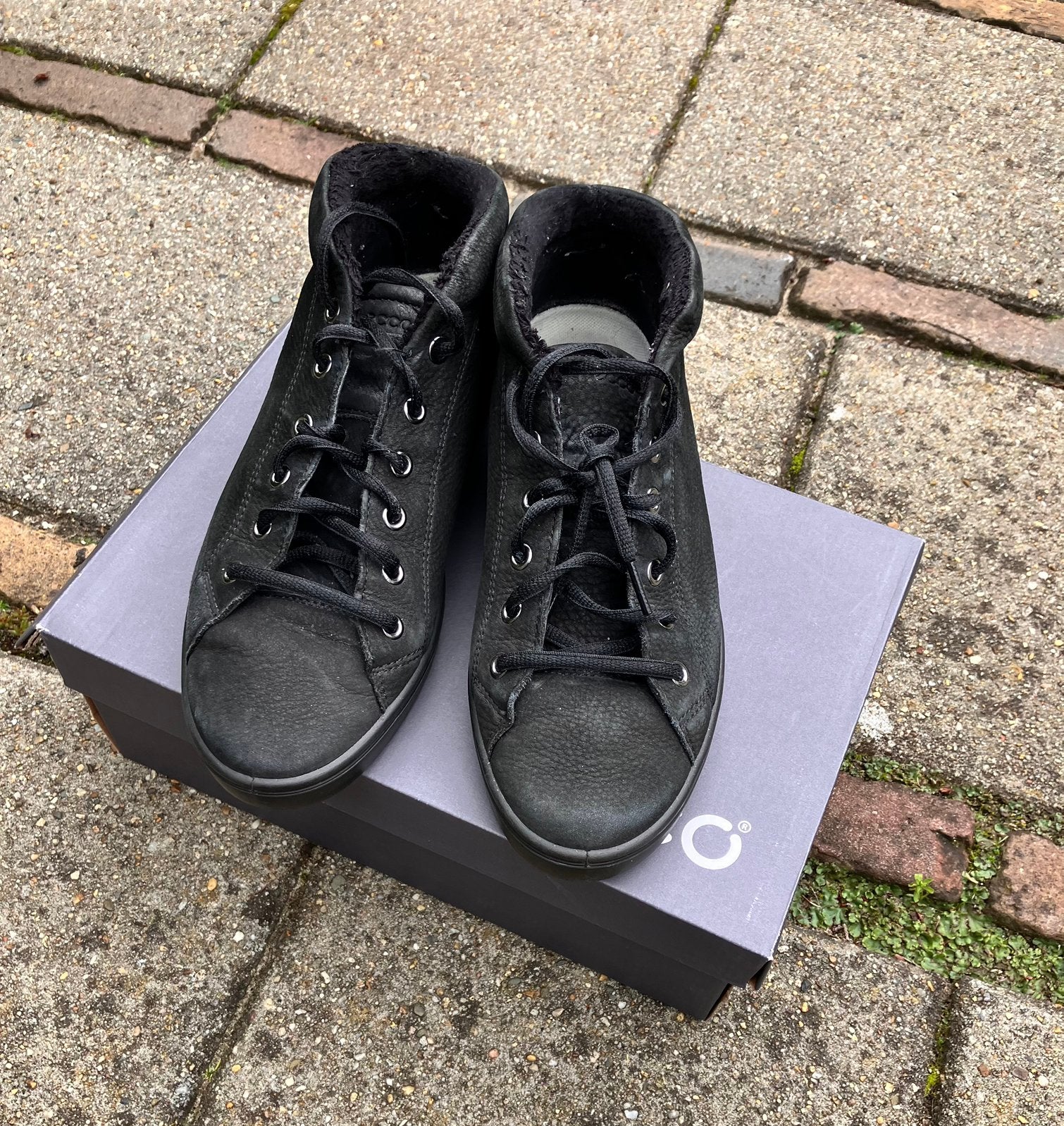 Ecco veterboots, zwart, maat 40, nubuck, Kleding | Dames, Schoenen, Zo goed als nieuw, Lage of Enkellaarzen, Zwart, Ophalen of Verzenden