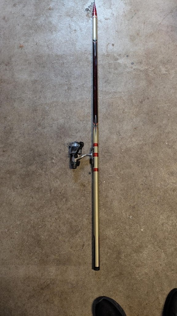 bolognese hengel Shimano 6 meter, Ophalen, Zo goed als nieuw, Werphengel