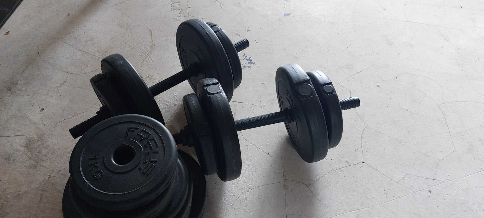 Dumbbell set met halterschijven - 20kg, Sport en Fitness, Fitnessmaterialen, Ophalen