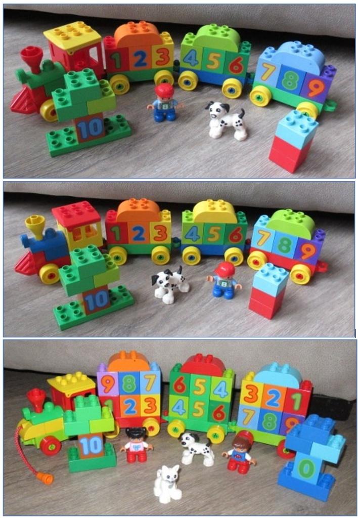 3x duplo getallentrein, Kinderen en Baby's, Speelgoed | Duplo en Lego, Ophalen of Verzenden, Gebruikt, Losse stenen, Duplo