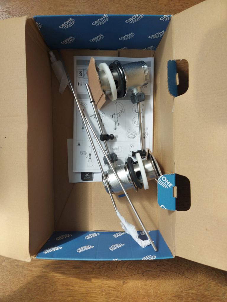 Grohe Essence wastafel plug waste 2x nieuw en ongebruikt, Ophalen of Verzenden, Nieuw, Chroom, Overige typen