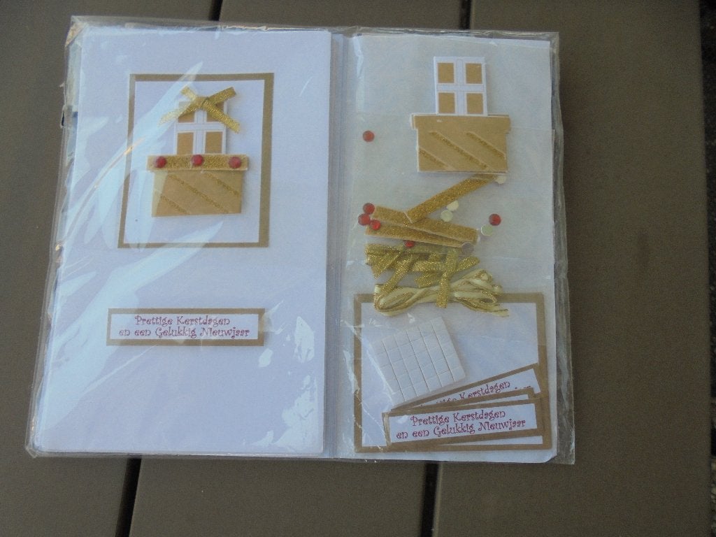 Setje om zelf kerstkaarten te maken, Ophalen of Verzenden, Nieuw, Kerst, Blanco kaart of Basiskaart