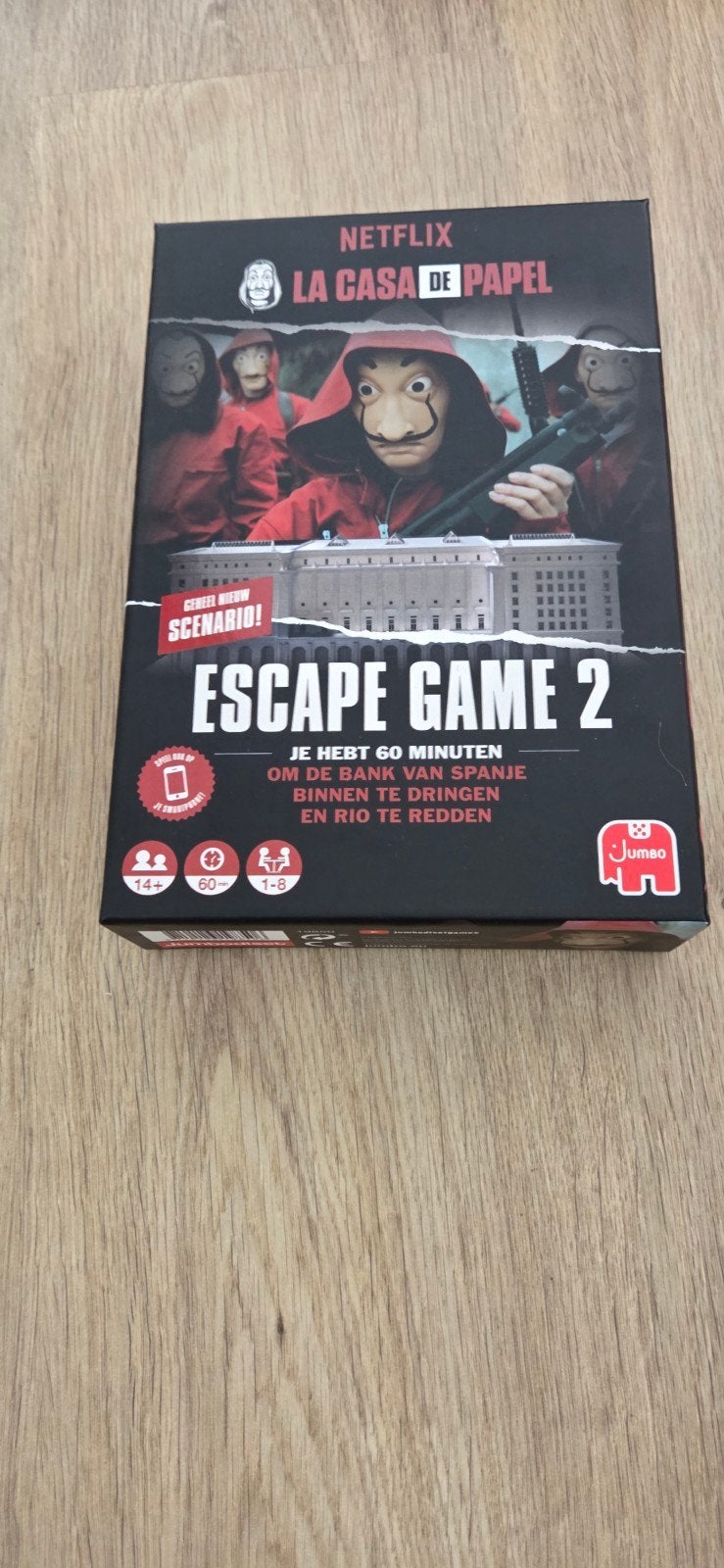Netflix La Casa de Papel Escape Game 2 - Nieuw Scenario, Vijf spelers of meer, Ophalen of Verzenden, Zo goed als nieuw, Jumbo