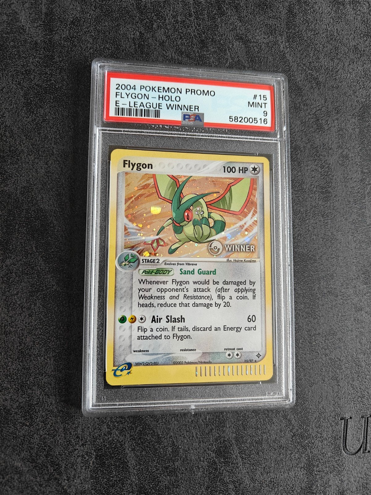 Flygon Holo E-League Winner PSA 9, Hobby en Vrije tijd, Ophalen of Verzenden, Zo goed als nieuw, Losse kaart, Foil