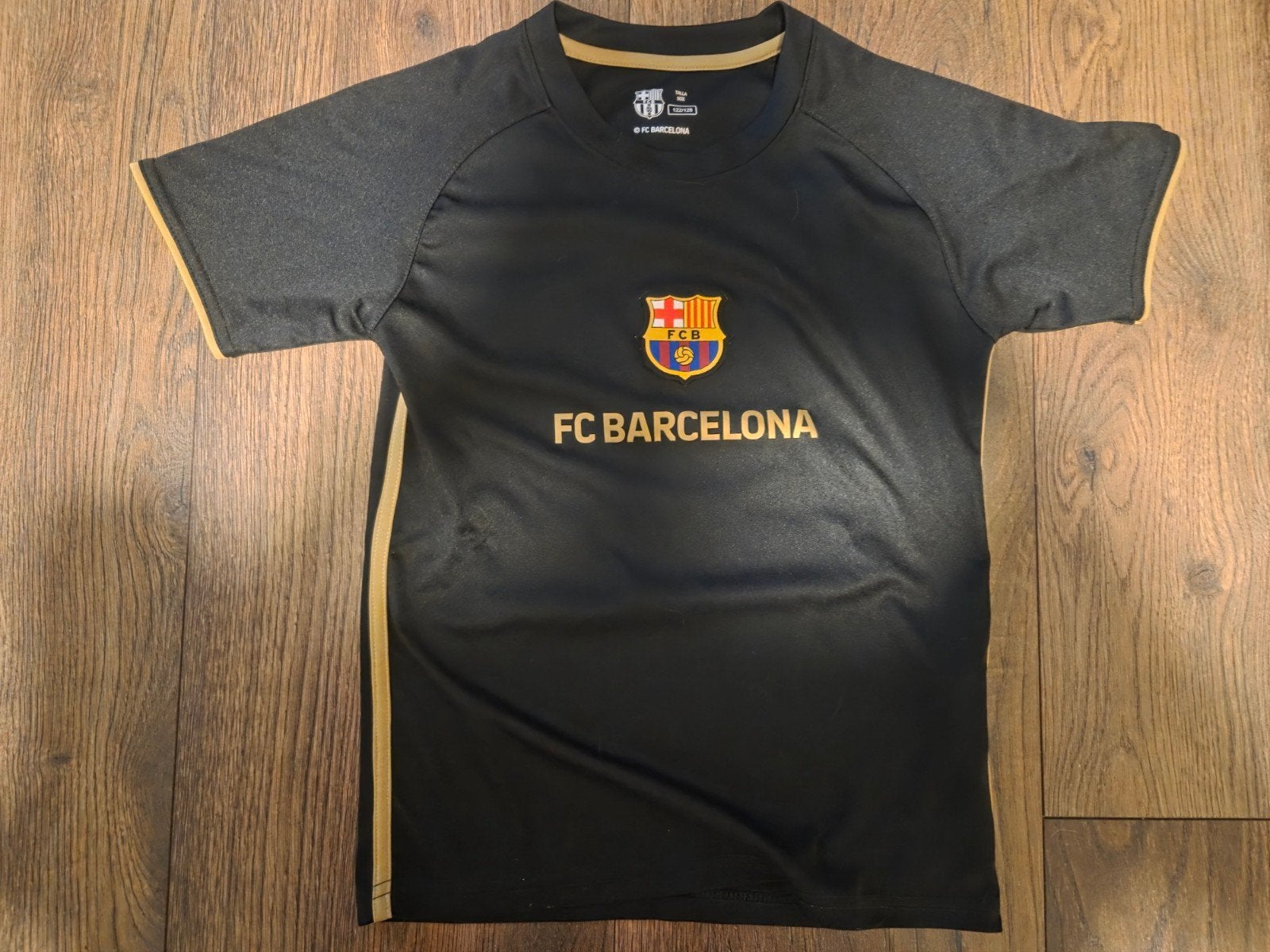 FC Barcelona voetbalshirt - Zwart/Goud, Kinderen en Baby's, Ophalen, Zo goed als nieuw, Overige maten