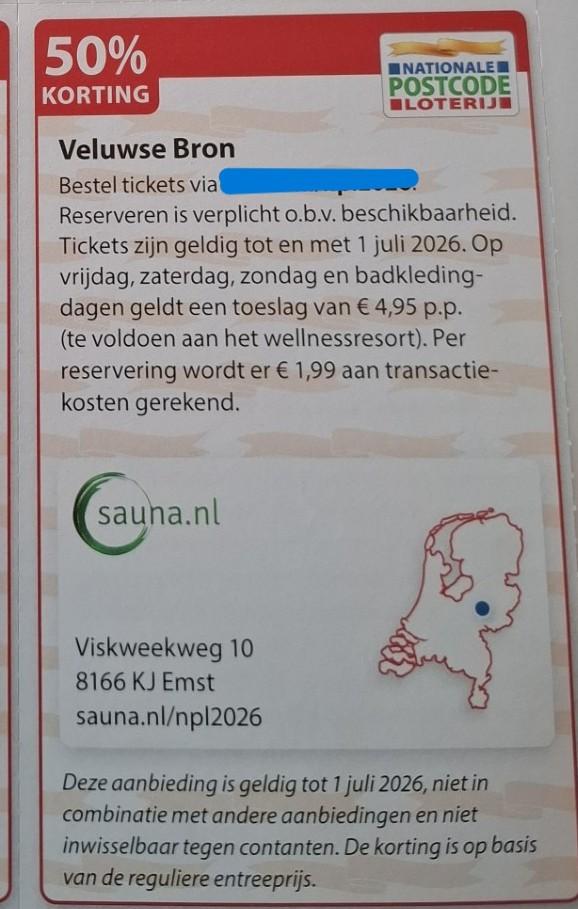 Veluwse Bron 50% kortingslink, Tickets en Kaartjes, Kortingen en Cadeaubonnen, Drie personen of meer, Kortingsbon, Spa of Sauna