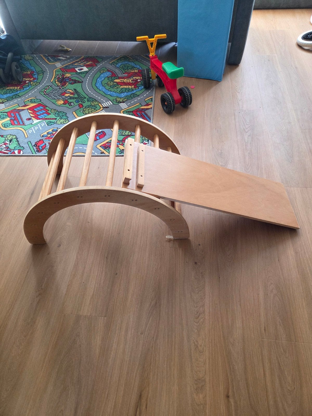 Houten klimrek met glijbaan voor kinderen, Kinderen en Baby's, Speelgoed | Buiten | Speeltoestellen, Ophalen, Gebruikt, Klimwand