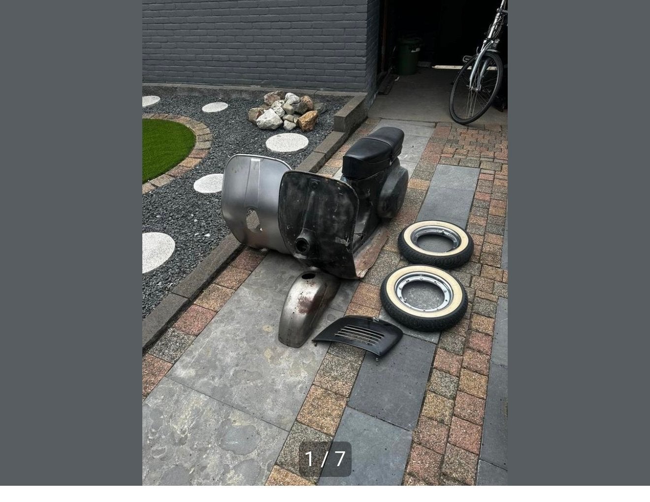 Vespa V50 project, Ophalen, Gebruikt, Frame, Vespa