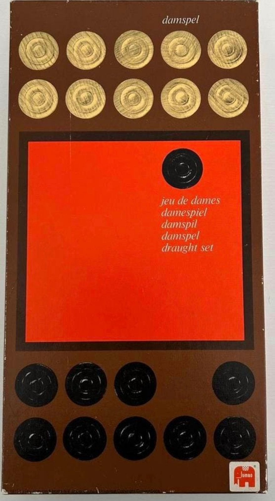 Damspel van Jumbo Bord is 36 x 36 cm COMPLEET, Een of twee spelers, Ophalen of Verzenden, Zo goed als nieuw