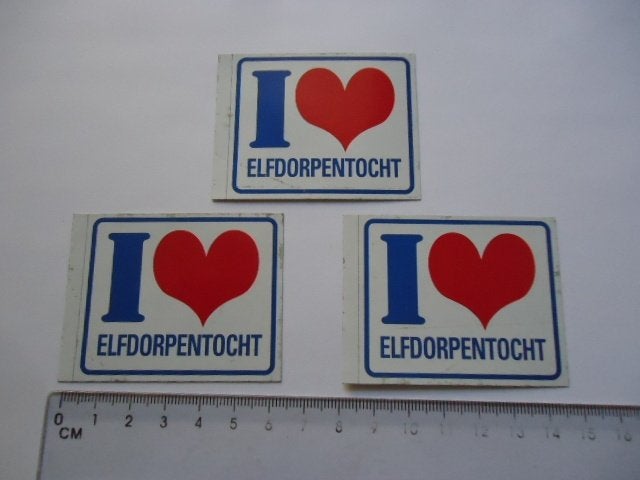 sticker oud LOVE Elfdorpentocht balk friesland ? stompwijk ?, Verzenden, Zo goed als nieuw, Bedrijf of Vereniging