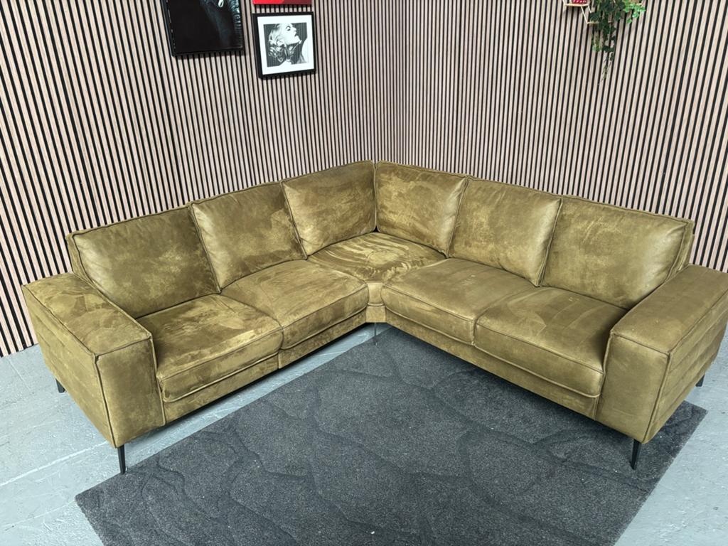 GRATIS LEVERING Elektrische Hoekbank Groen 235x235 GEREINIGD, Hoekbank, Ophalen of Verzenden, Zo goed als nieuw, Leer