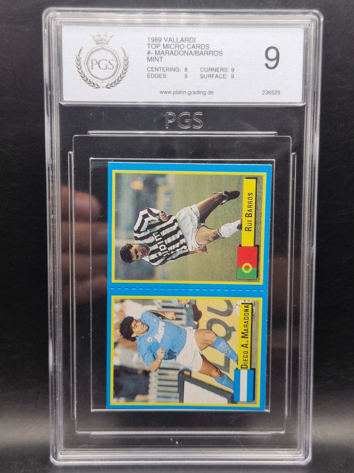 Diego Maradona Barros 1989 vallardi cards PGS 9, Verzenden, Zo goed als nieuw, Losse kaart