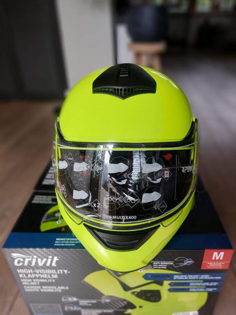 Nieuwe motorhelm/ Crivit Klaphelm Maat M - High-Visibility, Motoren, Kleding | Motorhelmen, Ophalen of Verzenden, Nieuw met kaartje