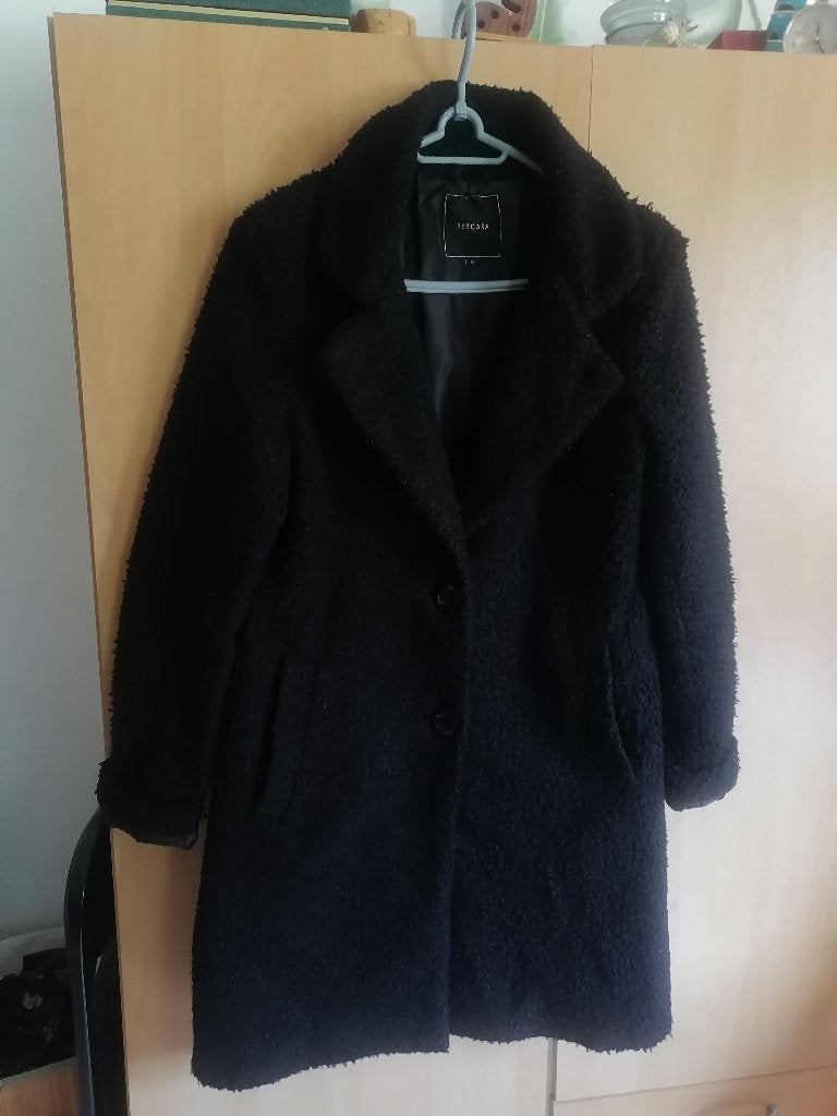 BOUCLE JAS ZWART-M-ALS NIEUW, Kleding | Dames, Jassen | Winter, Maat 38/40 (M), Zwart, Ophalen of Verzenden, Onbekend