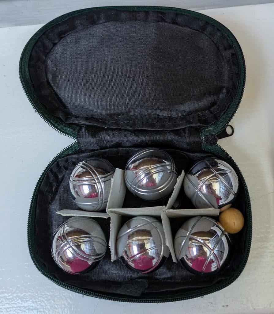 Mini Jeu de Boules Set - 6 metalen ballen en but, Een of twee spelers, Ophalen of Verzenden, Nieuw