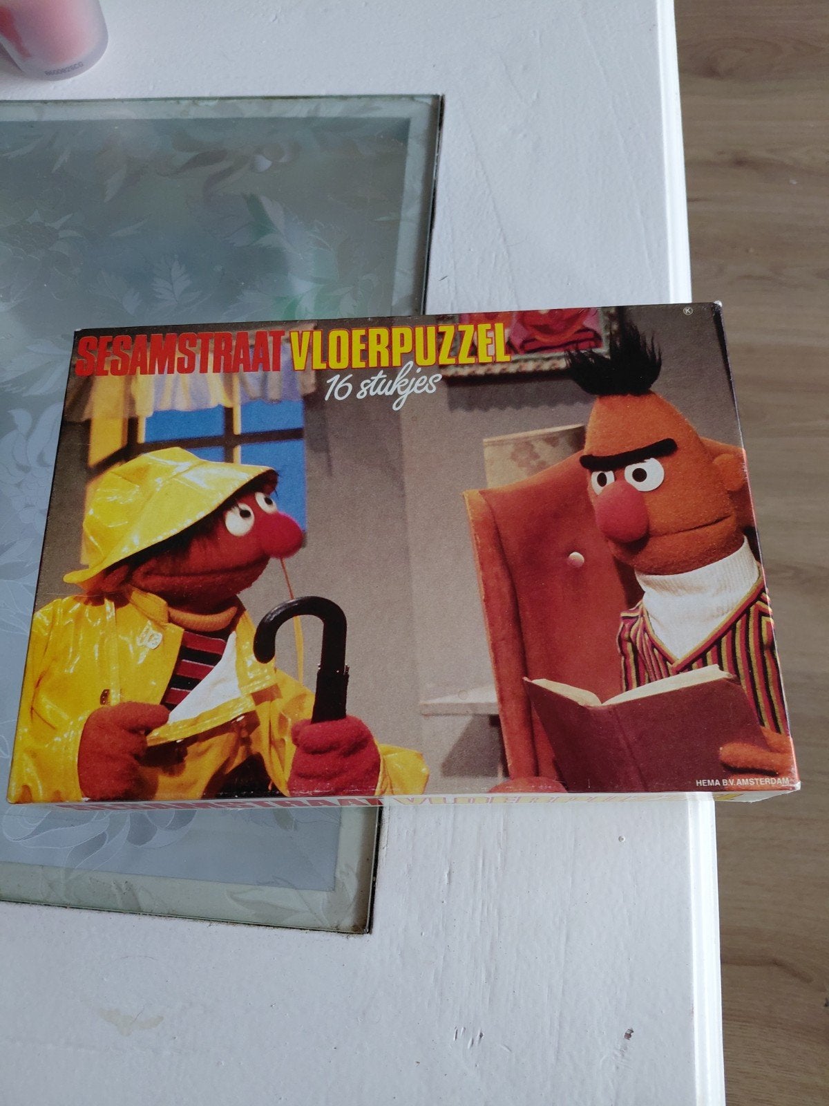 Vintage Sesamstraat vloerpuzzel (HEMA) – 16 stukjes, Ophalen of Verzenden, 10 tot 50 stukjes, Zo goed als nieuw