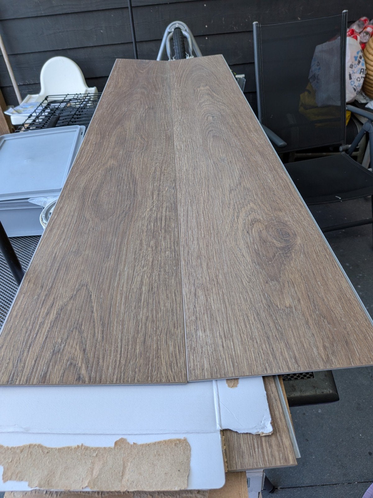 Nieuwe PVC click vloer 8038 bruin - 5 pakken, Kunststof, 50 tot 150 cm, Nieuw, 10 m² of meer