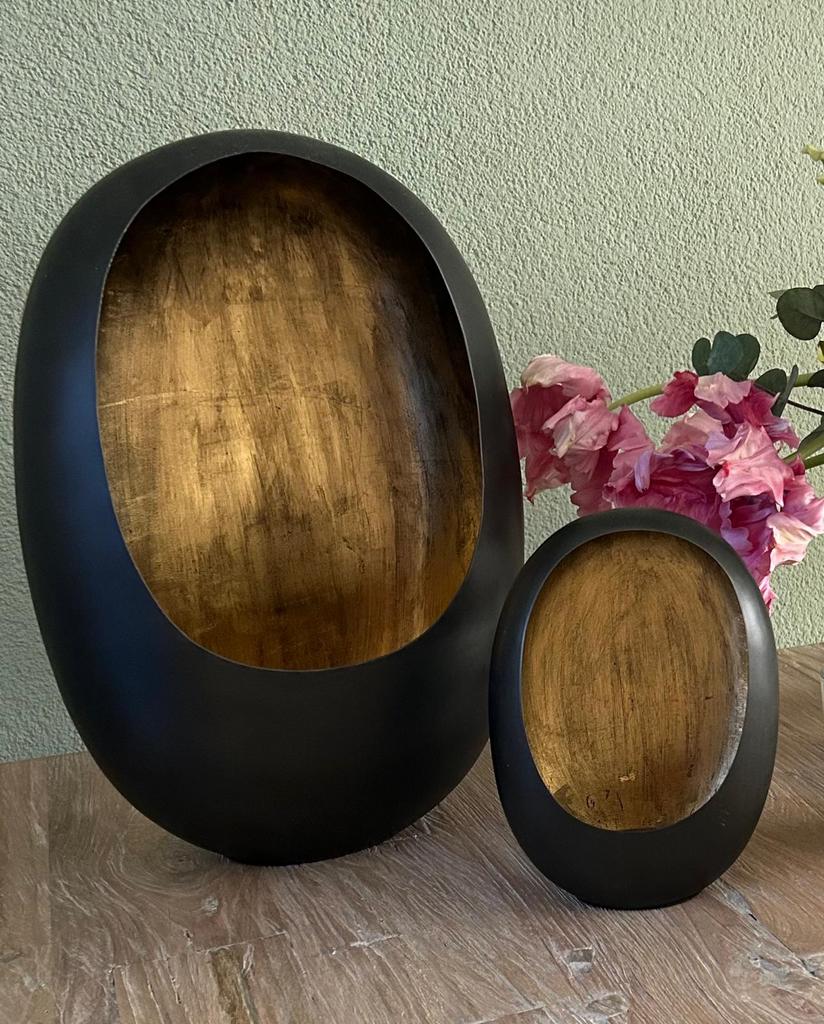 Twee mooie eggs van Dekocandle, Ophalen, Zo goed als nieuw, Zwart, Metaal