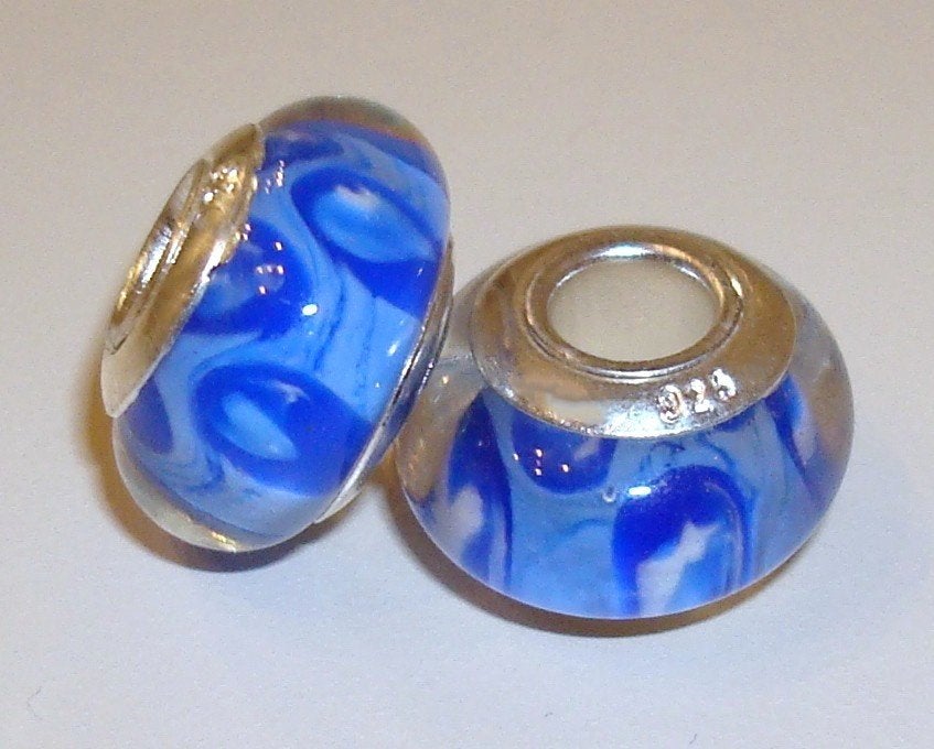 925 Sterling zilveren glasbedel BG0004, Want 18 Hoogvliet, Adorabeads, Glas of Kristal, Nieuw