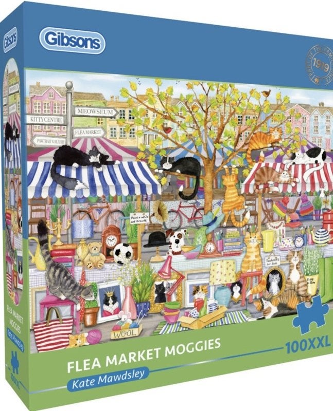 Gibsons - Flea Market Moggies - 100XXL stukjes, Hobby en Vrije tijd, Denksport en Puzzels, Ophalen of Verzenden, Minder dan 500 stukjes