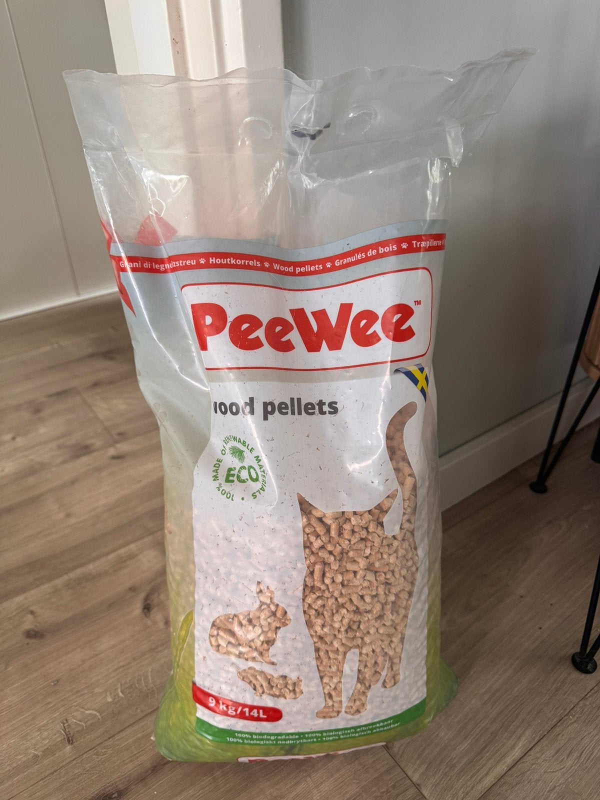 Peewee houtkorrels kattenbak, Dieren en Toebehoren, Ophalen, Nieuw, Open