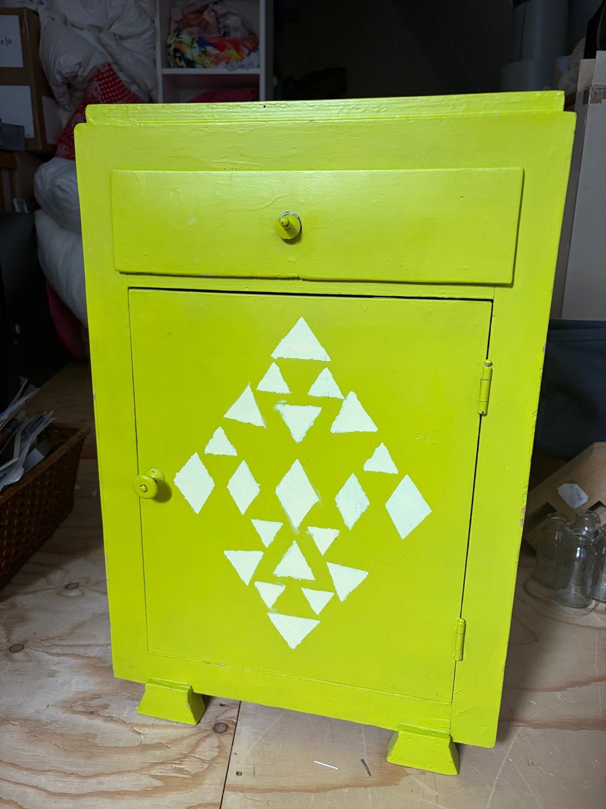 Retro Nachtkastje - Hoogte 60 cm, Breedte 40 cm, Diepte 35 c, Ophalen, Gebruikt, Minder dan 45 cm, 55 tot 70 cm
