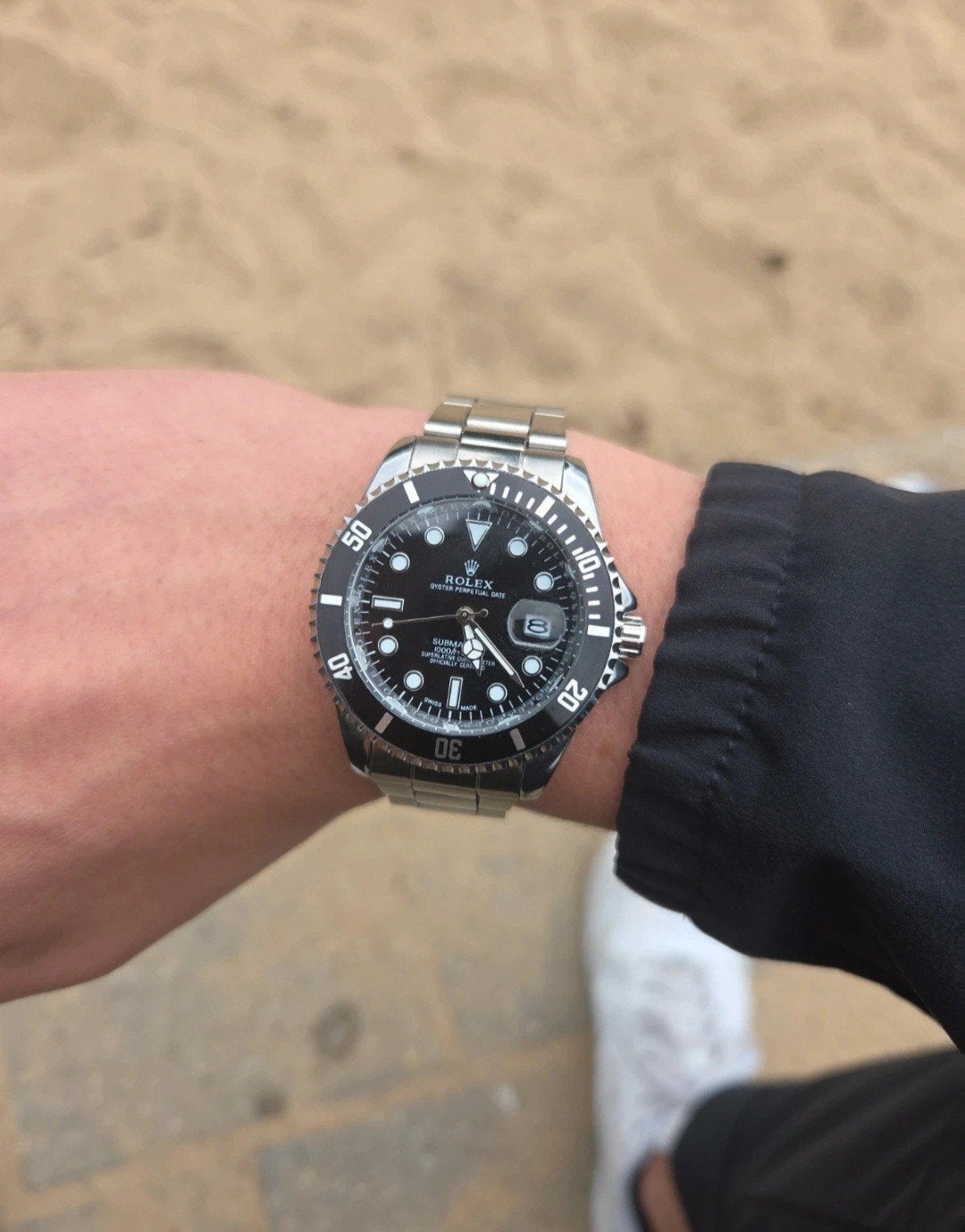 Rolex Submariner Date (replica), Ophalen of Verzenden, Zo goed als nieuw, Staal, Rolex