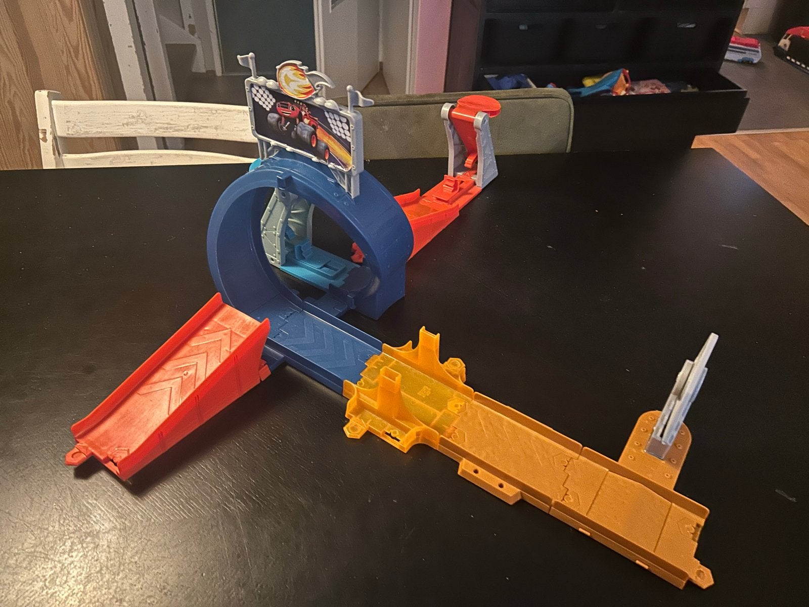 Blaze en de Monsterwielen speelset met auto's en banen, Ophalen of Verzenden, Gebruikt