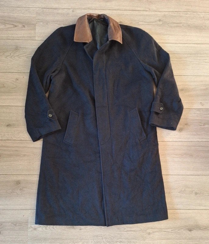 Emilio Sandrini loden mantel marineblauw XL lange jas, Emilio Sandrini, Blauw, Maat 56/58 (XL), Ophalen of Verzenden
