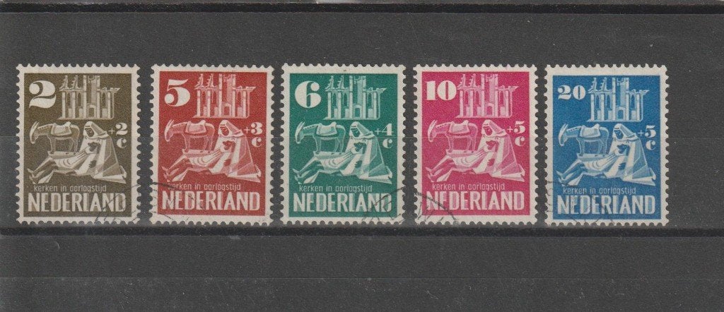 Nederland 1950, NVPH 556 t/m 560, Gestempeld., Postzegels en Munten, Verzenden, Na 1940, Gestempeld