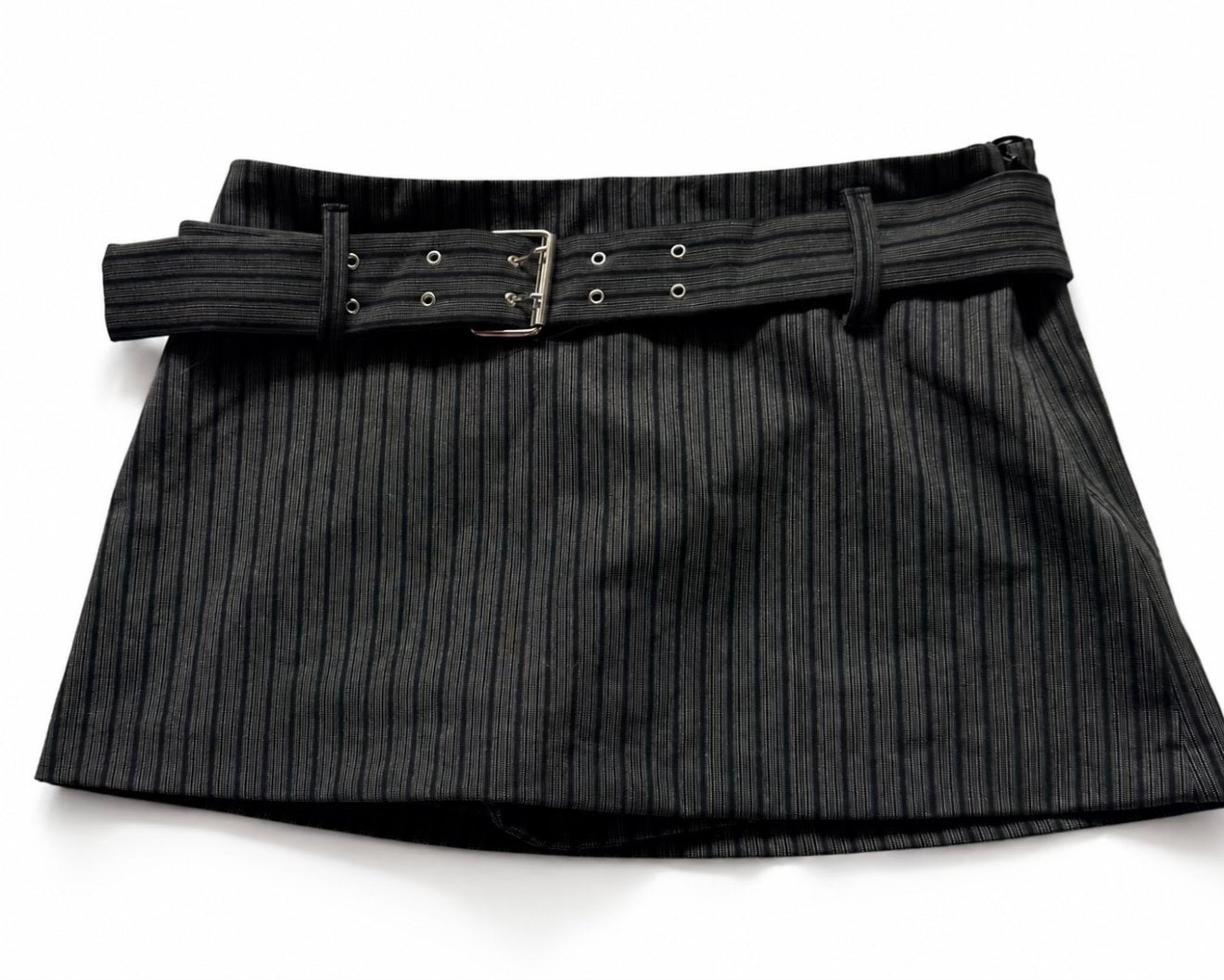 Gloednieuw Zara rokje met streepjes en riem. MOOI!, Maat 38/40 (M), Nieuw, Ophalen of Verzenden, Grijs