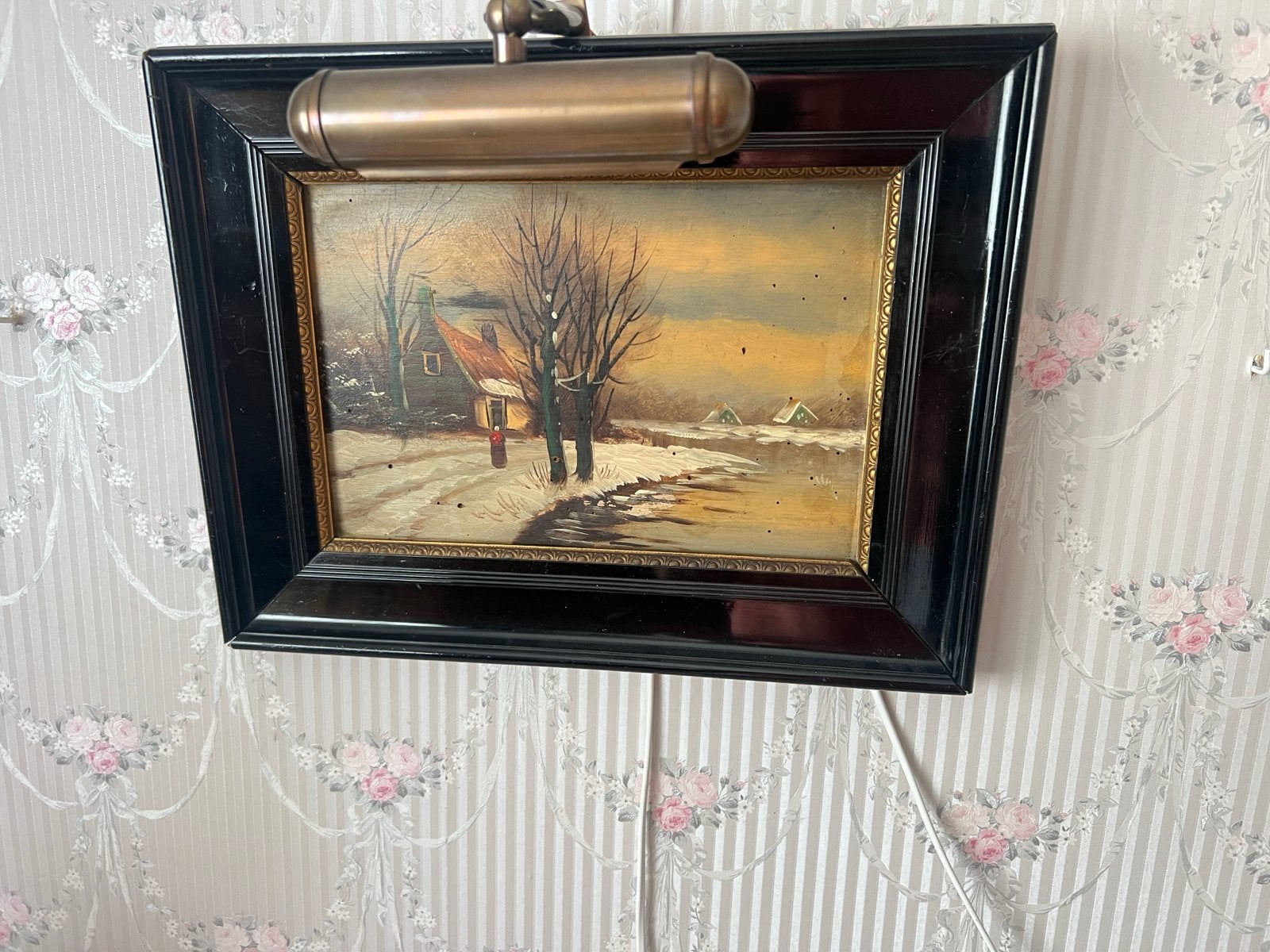 Schilderij met winterlandschap exclusief verlichting, Ophalen of Verzenden