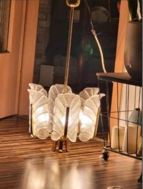 vintage Fagerlund Orrefors kroonluchter hanglamp 60er, Ophalen, Zo goed als nieuw, Glas, Mid-century