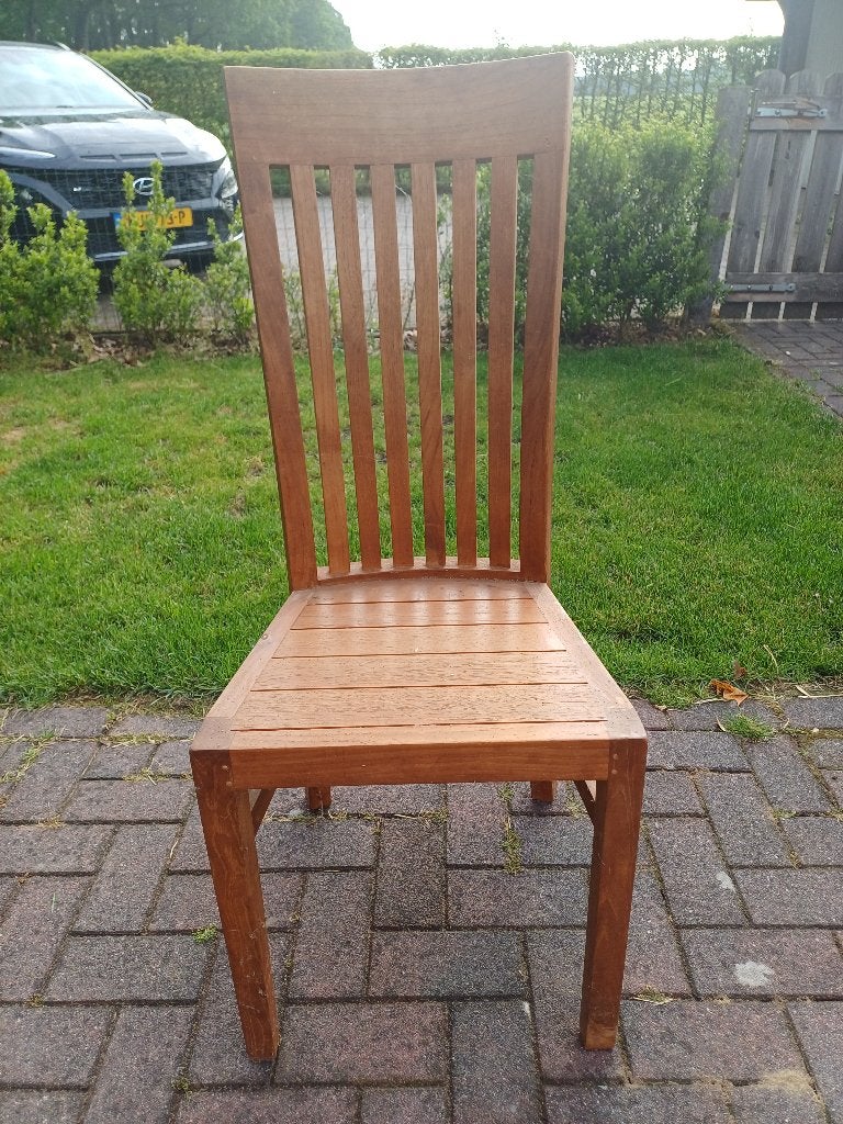 Eetkamerstoelen, Huis en Inrichting, Stoelen, Ophalen, Gebruikt, Bruin, Teak