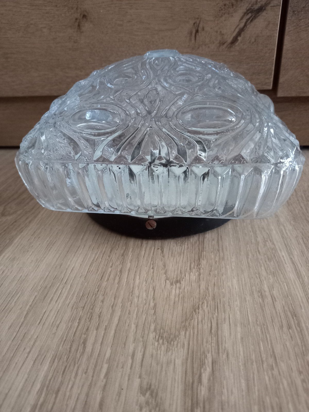 Retro/Vintage Persglazen Plafondlamp/17x17cm, Antiek en Kunst, Ophalen of Verzenden