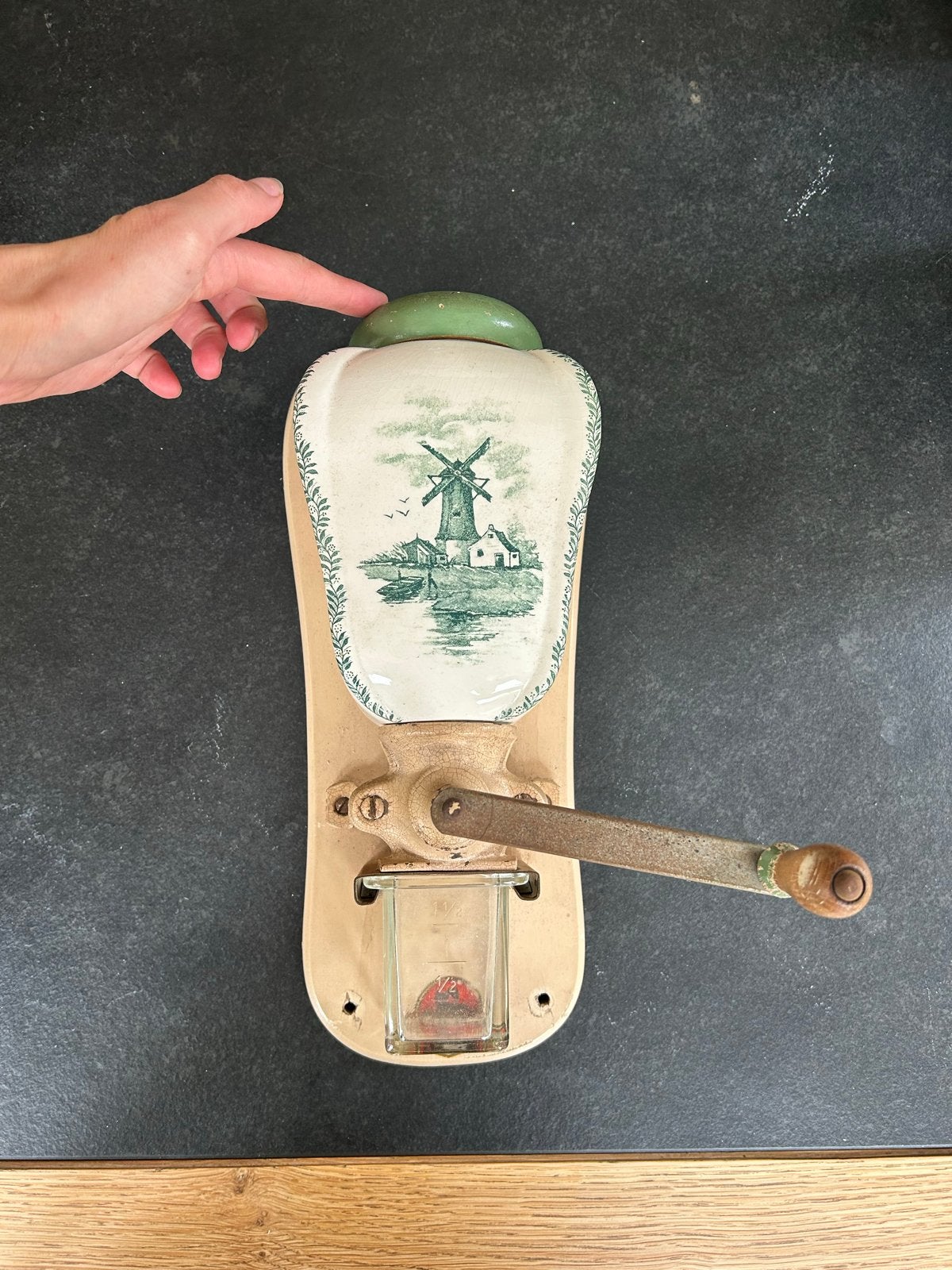 Vintage Zassenhaus Wandkoffiemolen met Molen Decor, Ophalen of Verzenden