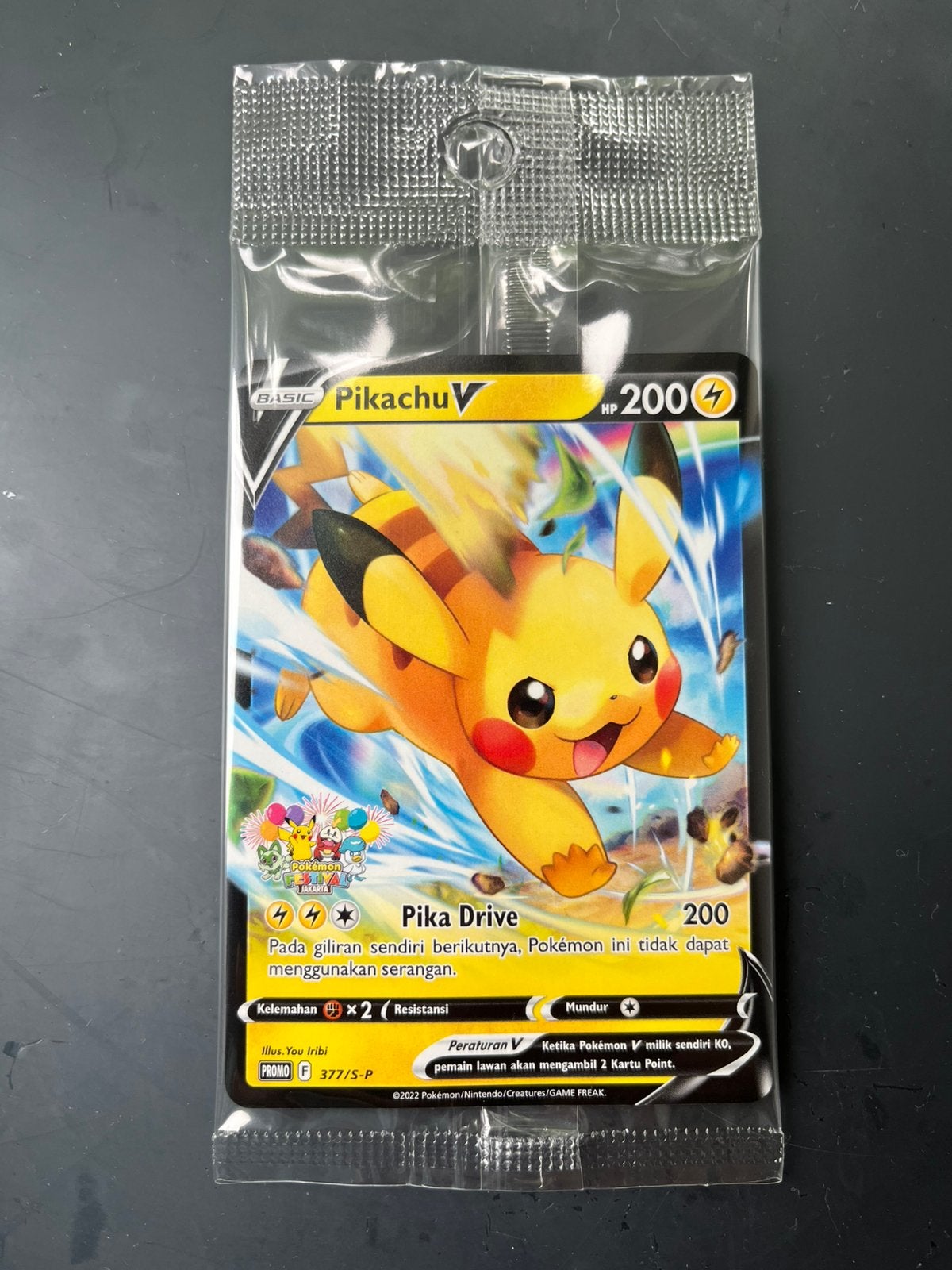 Pikachu Pokémon promo met Festival stamp, Ophalen of Verzenden, Nieuw, Losse kaart