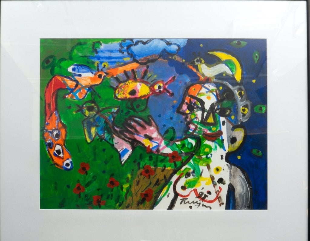 Hans Truijen (1928-2005)  "Touching paradise" Gouache 1995, Ophalen