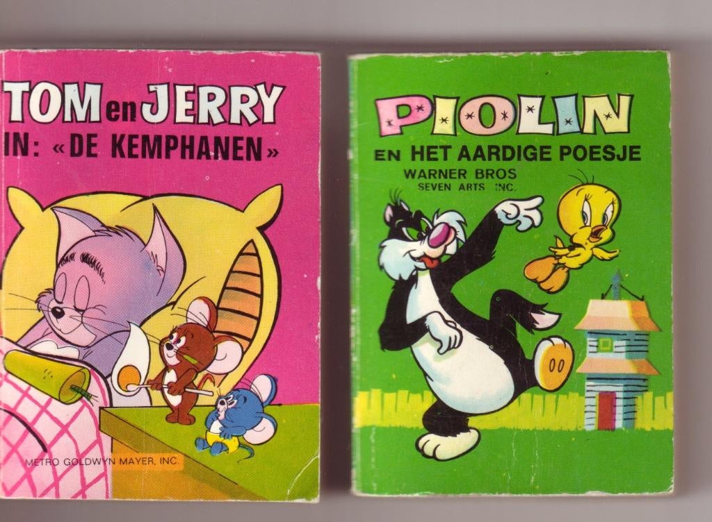 Tom & Jerry en Piolin - 2 mini boekjes - 1972, Ophalen of Verzenden