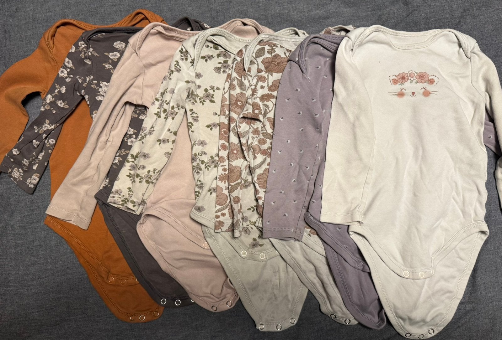 7 meisjes rompertjes maat 86 van C&A lange mouwen, Kinderen en Baby's, Babykleding | Maat 86, Ophalen, Gebruikt